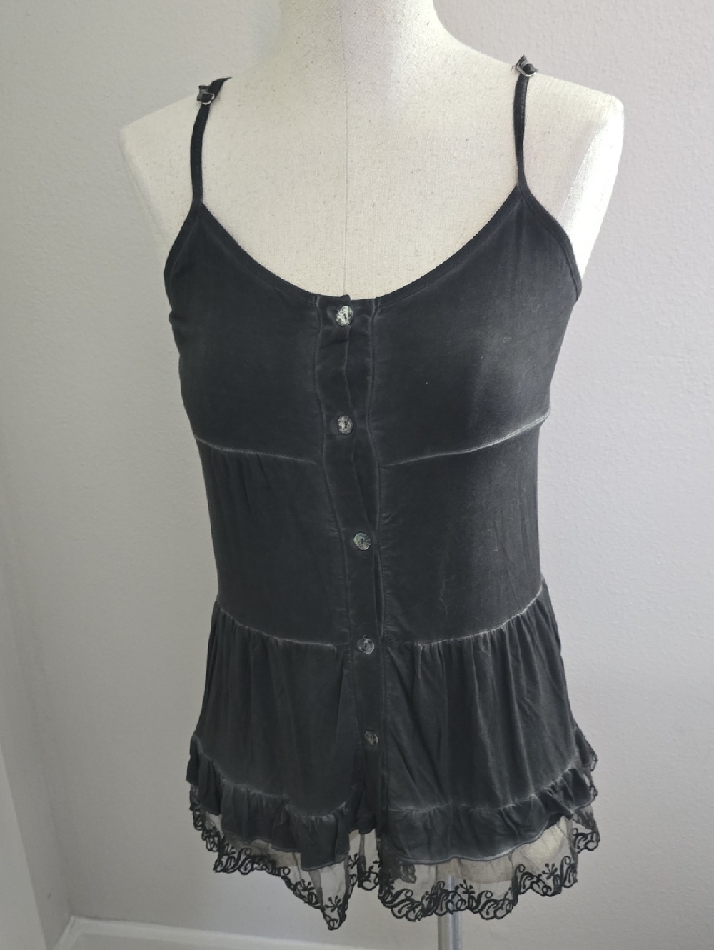POL Babydoll Chamisole Charcoal SZ Small